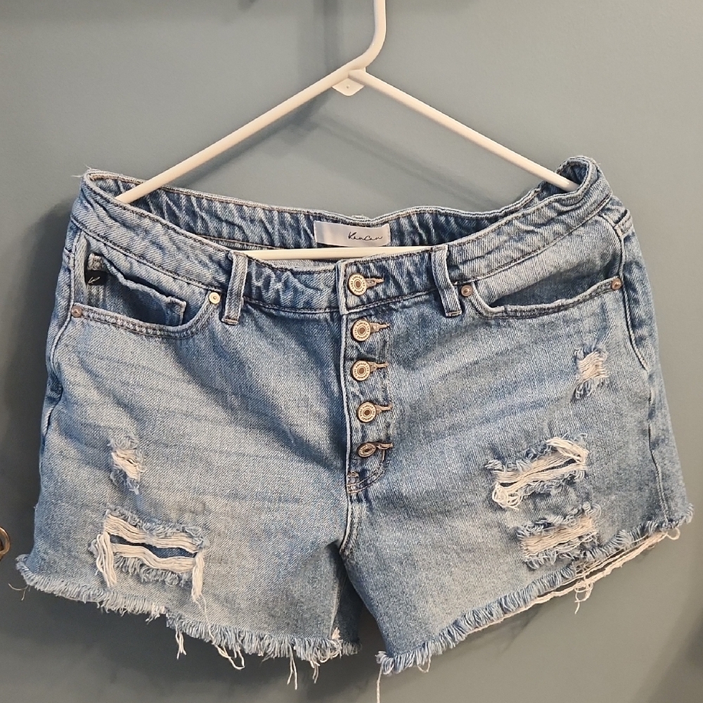 KanCan Light Blue Distressed Jean Shorts